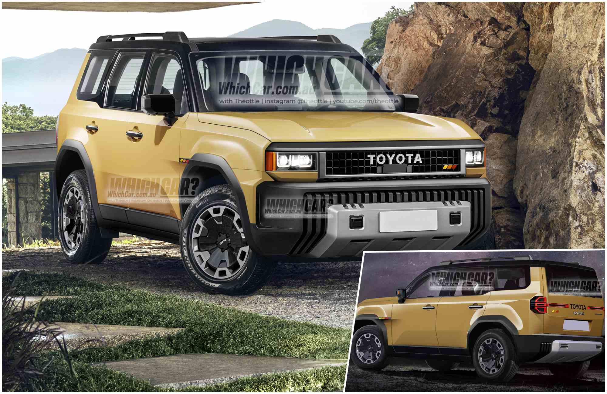 Оновлений Toyota RAV4 може отримати дизайн нового Land Cruiser Prado: спекулятивні рендери