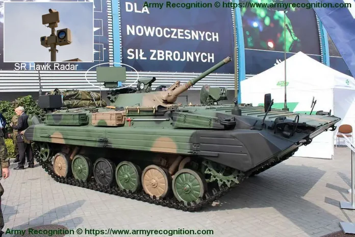 Оглядовий радар SRC SR Hawk, встановлений на польській розвідувальній бойовій машині BWR-1D/S