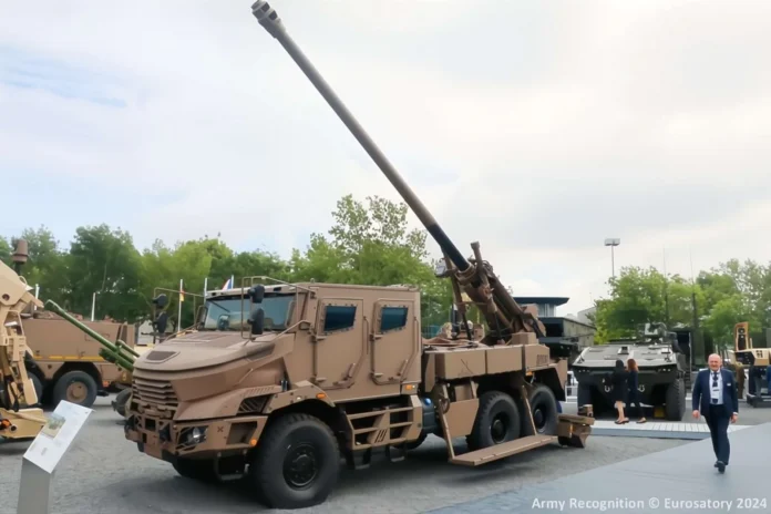 CAESAR Mk2 має максимальну дальність 40 кілометрів зі стандартними боєприпасами, розширюється до понад 46 кілометрів зі снарядами Excalibur і до 55 кілометрів зі снарядами VLAP. (Джерело зображення: Army Recognition)