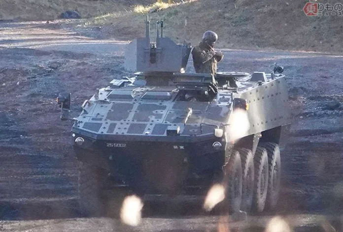Бронеавтомобіль Patria AMX XP 8x8 помічений під час випробувань в Японії. (Джерело зображення: X Account TheDeathDistrict)