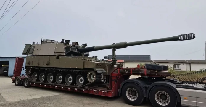 Австралійський варіант K9 Thunder, пізніше відомий як AS9, має включати системи управління вогнем за стандартом НАТО, захист від протитанкових мін і вдосконалену підвіску, щоб відповідати його вазі. (Джерело зображення: Twitter/Mason)