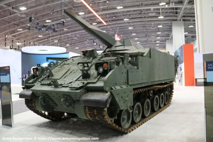 На виставці AUSA 2024 модульна баштова мінометна система AMPV MTMS була представлена ​​на стенді BAE Systems. (Джерело зображення: Army Recognition Group)