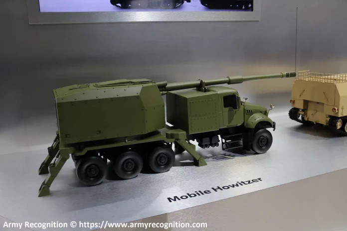 На AUSA 2024 компанія Hanwha Defense продемонструвала масштабну модель своєї нової колісної самохідної гаубиці з баштою K9A2, встановленою на шасі американської вантажівки Mack Defense. (Джерело зображення: Army Recognition Group)