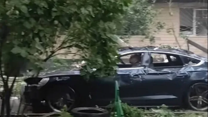 Audi A7 завелася після удару дрона в Харкові: відео