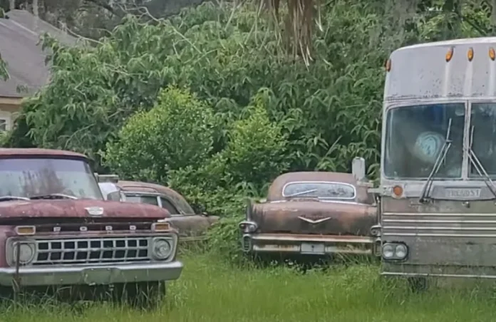 Рідкісні лімузини Cadillac Fleetwood 75 іржавіють на подвір'ї старого маєтку в США