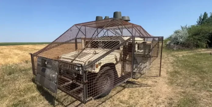 Український HMMWV отримав захист від FPV-дронів та систему РЕБ
