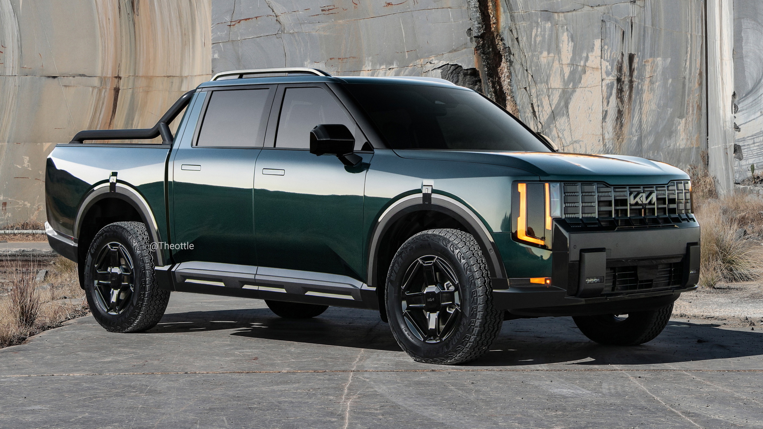 Альтернативний погляд на Kia Tasman: дизайнер схрестив пікап із кросовером Telluride - фото 1