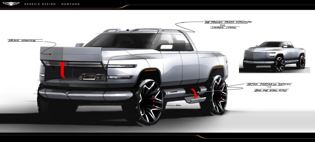 Genesis показав секретний концепт електричного пікапа: перші зображення та деталі - фото 2