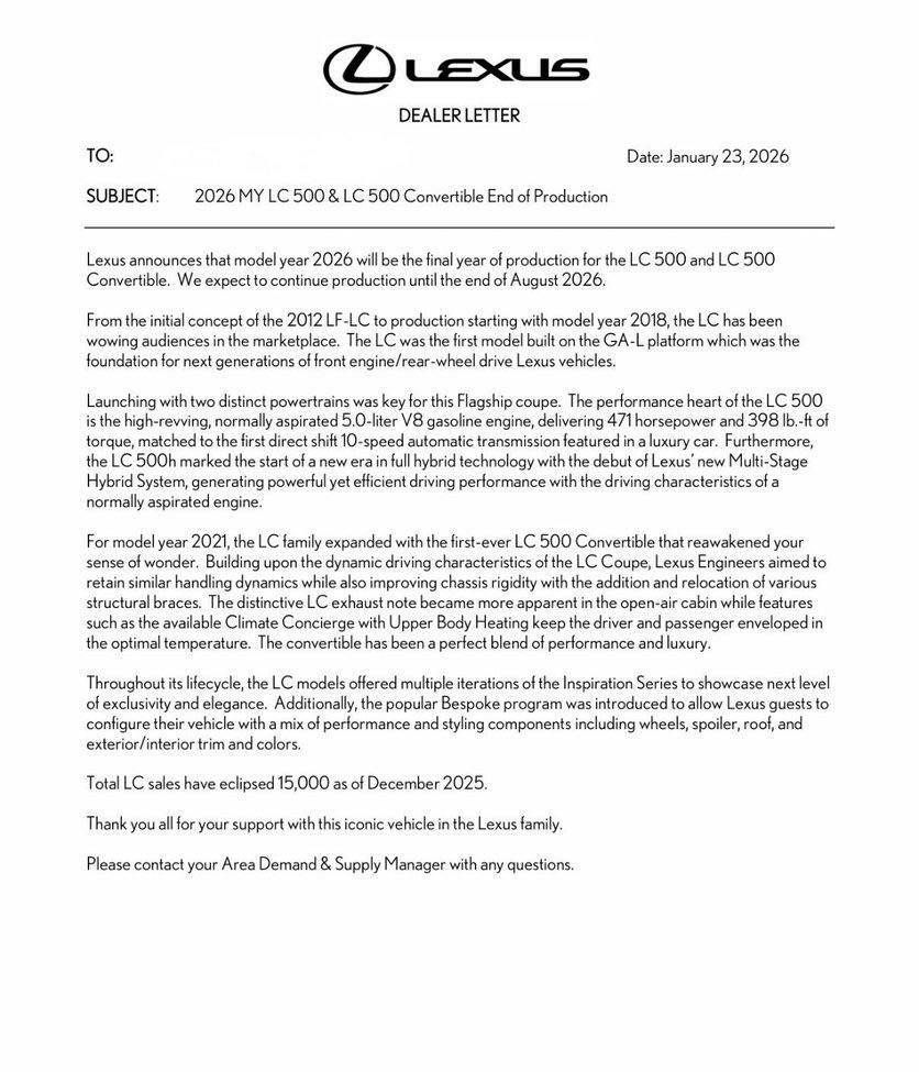 Кінець епохи: Lexus знімає з виробництва розкішне купе та кабріолет LC 500 - фото 1