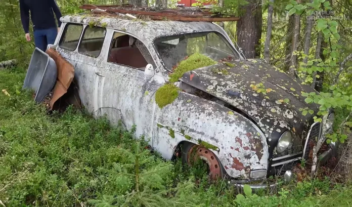 Покинутий у лісі Saab 95 ожив через пів століття Покинутий у лісі Saab 95 ожив через пів століття