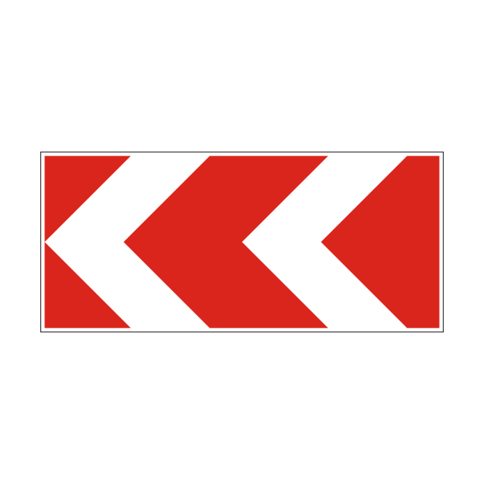Знак 1.4.5 «Напрямок повороту (малий, ліворуч)» Знак 1.4.5 «Напрямок повороту (малий, ліворуч)»